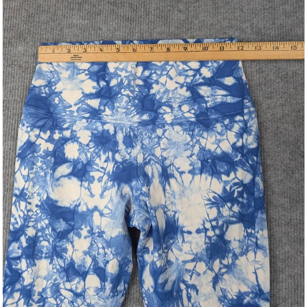 Lululemon Wunder Under Leggings Womens 6 Blue Tie Dye Athletic Training Yoga Gym